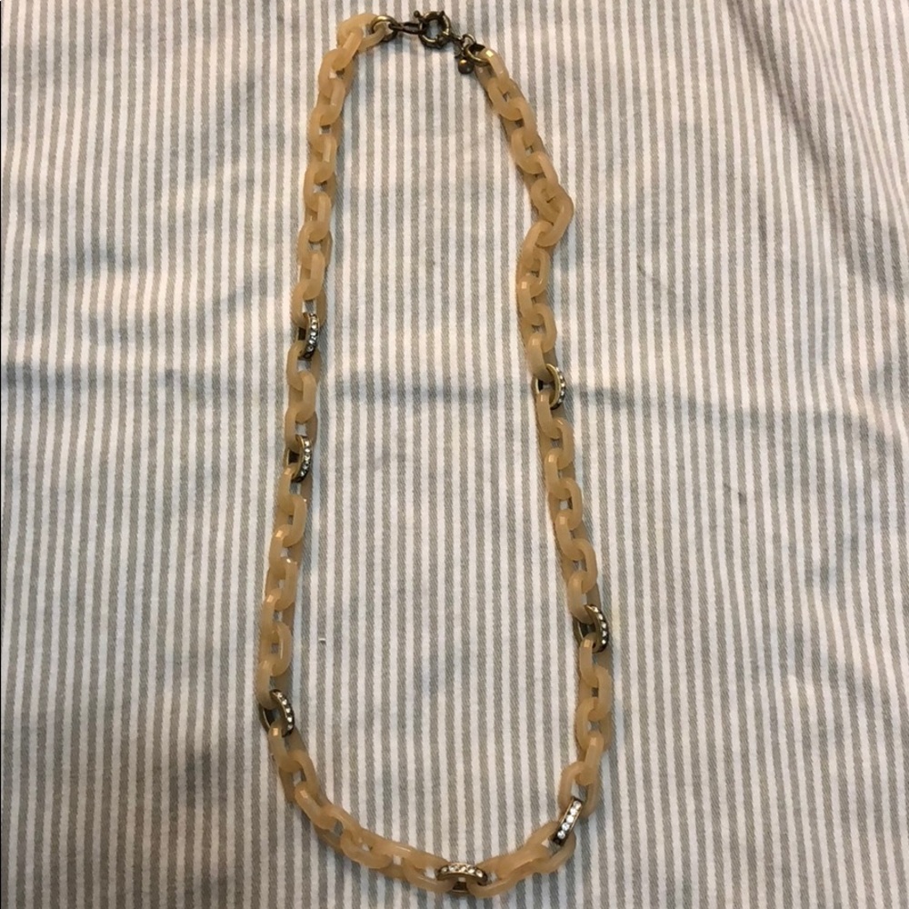 J. Crew acrylic and brass linked necklace